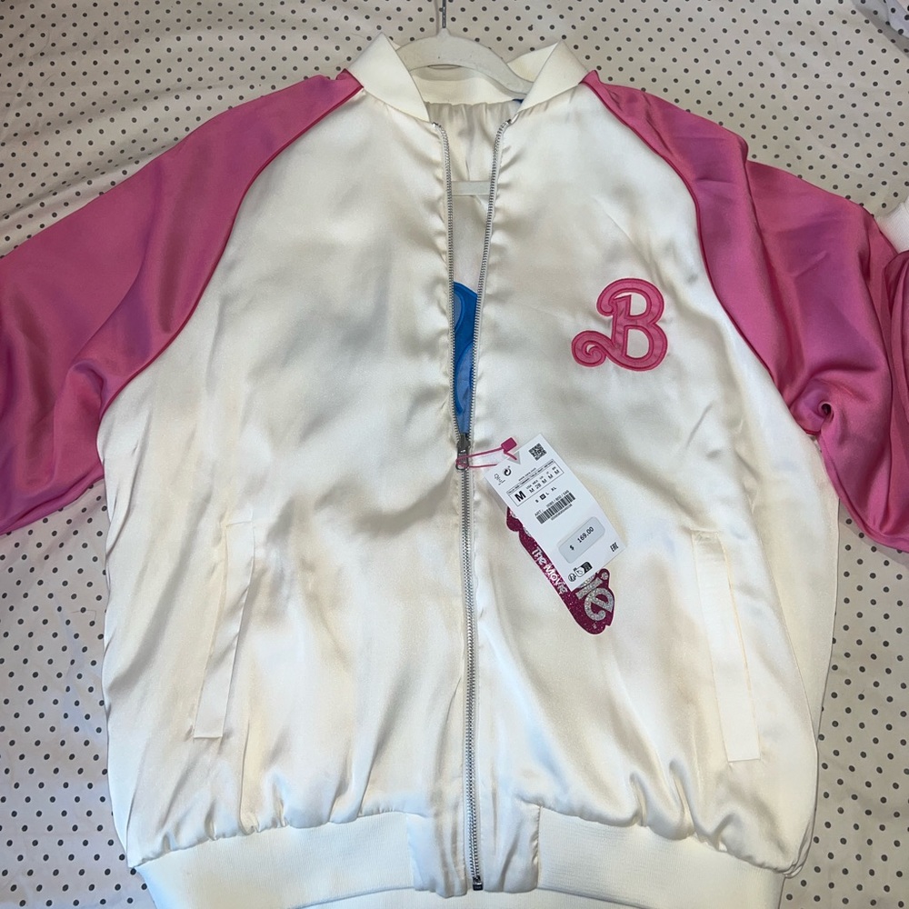 BARBIE x ZARA REVERSIBLE SATIN BOMBER JACKET